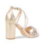 Kép 3/4 - HIRA, fényes pezsgőszínű szatén cipő